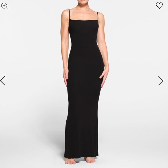 SKIMS Dresses & Skirts - SKIMS Sexy Black Stretchy Long Slip Lounge Maxi Tank Dress Size-XS